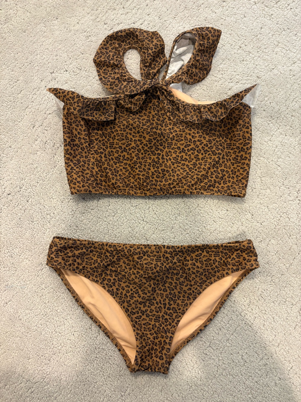 Crewcuts Swimwear Leopard Print Bikini Set Brown Leopard 2 Piece Girl’s size 14